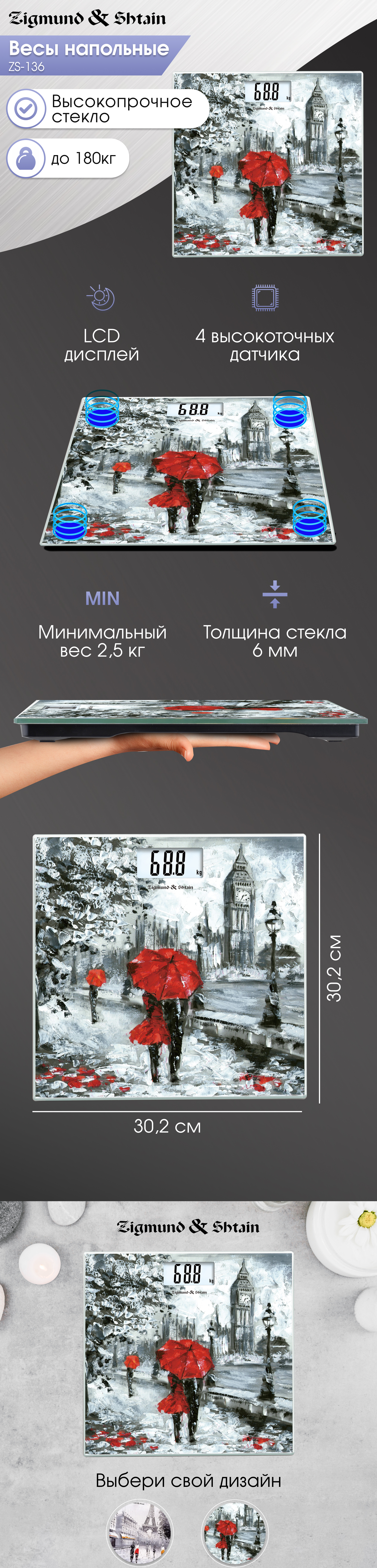 Напольные весы Zigmund & Shtain Health-Profi ZS-136